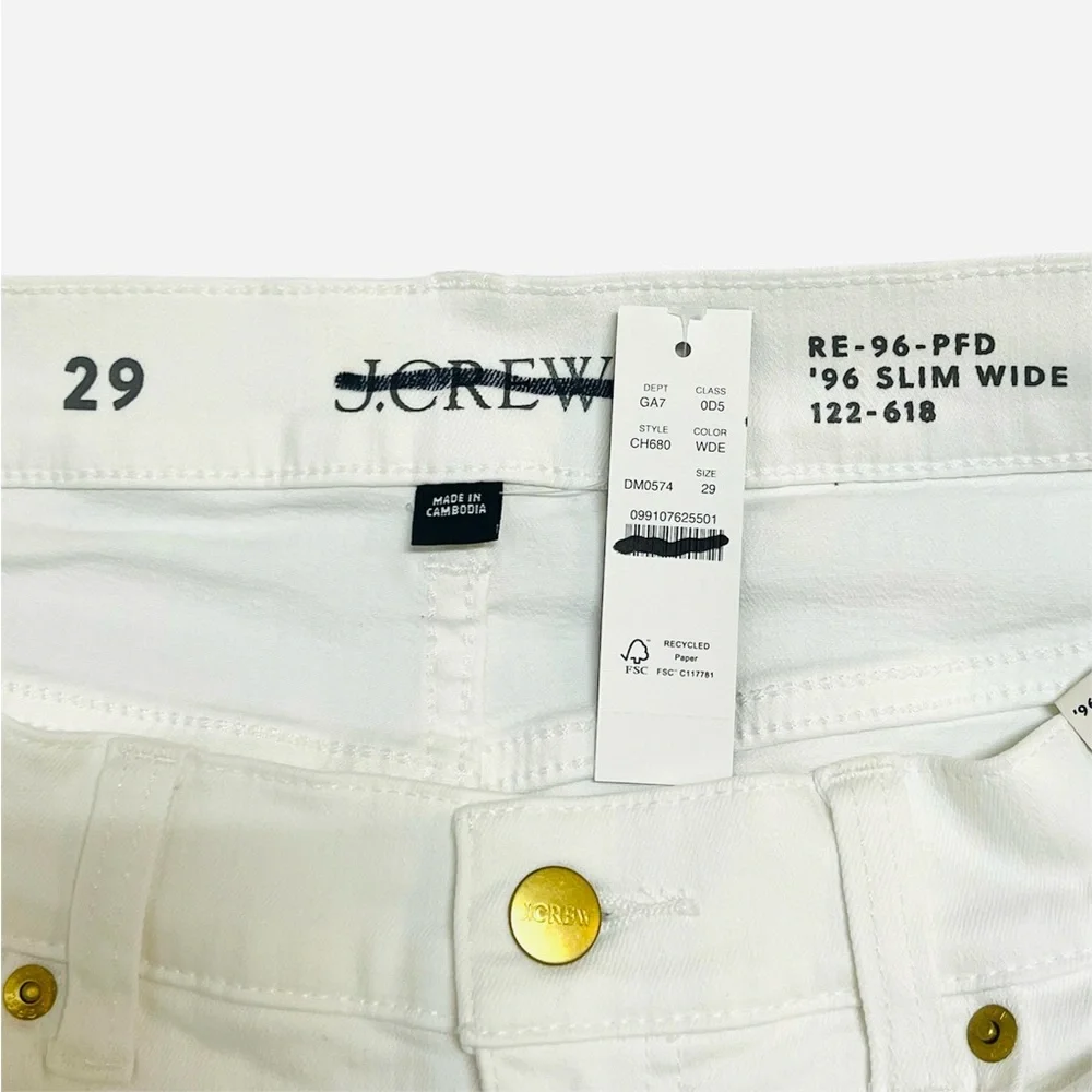 J.Crew Slim-wide jean in white size 29 NWT